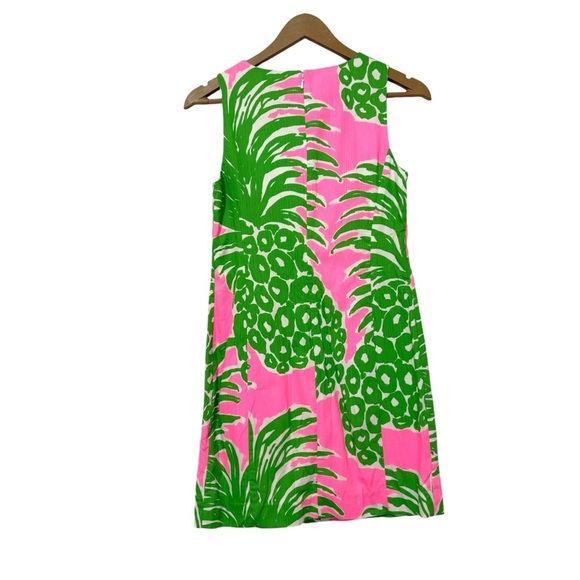 Lilly Pulitzer Mila Pineapple Print Shift Dress Size 0 Pink Green Preppy Travel - Picture 4 of 7